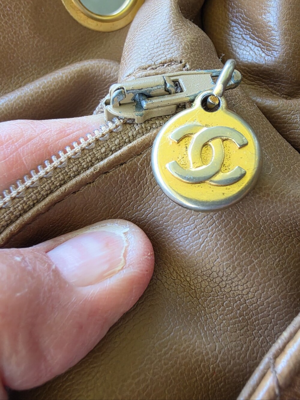 CHANEL Quilted Brown Leather Backpack with Gold CC Emblem - Picture 15 of 16